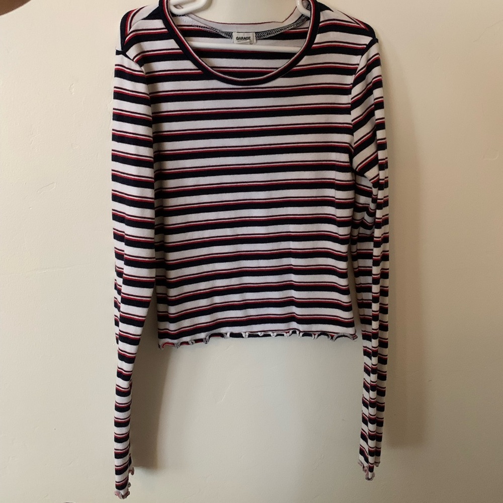 Cute striped long sleeve from GARAGE - red, navy blue, white